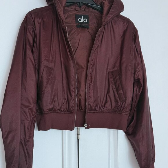 ALO Shimmer Cropped Hooded Jacket - Size S - Picture 5 of 6